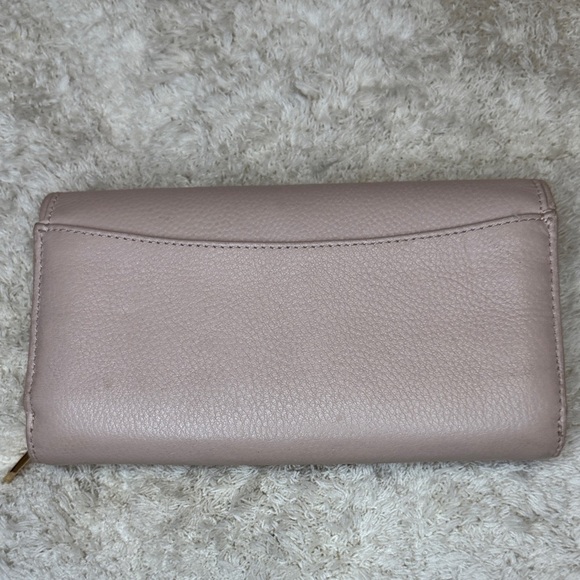 Tory Burch Blush Pink Britten Duo Envelope Continental Wallet with Gold Logo - Picture 2 of 13